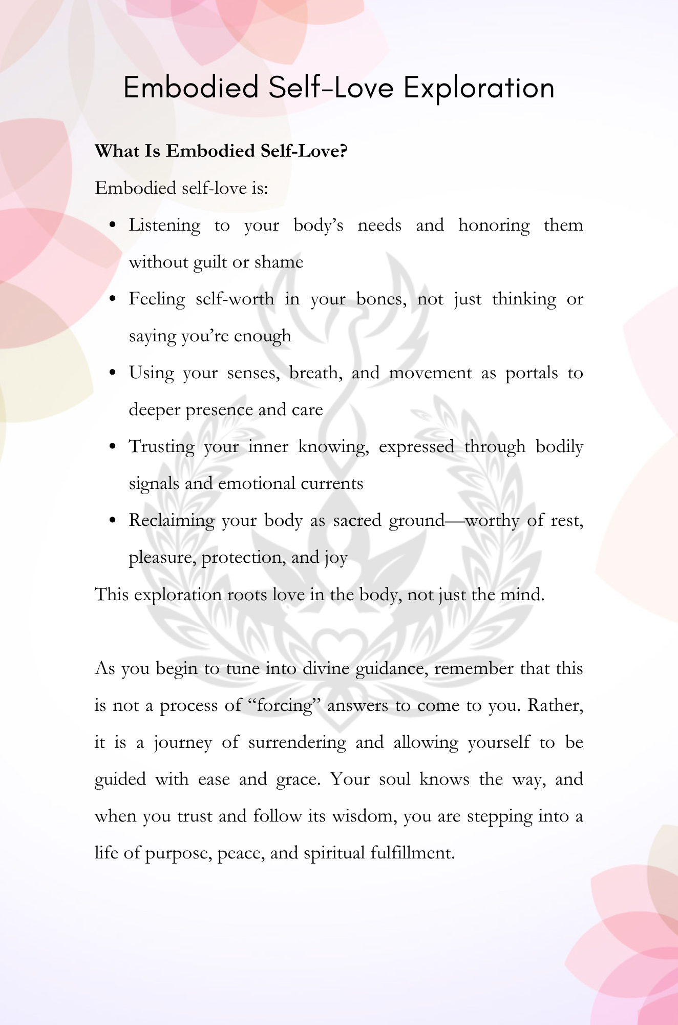 The Sacred Self-Love Inspirational Digital Workbook - Image 3