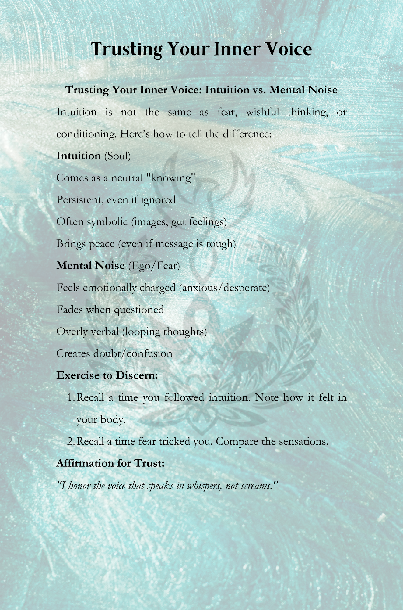 The Mastering Your Intuition Digital Workbook - Image 2
